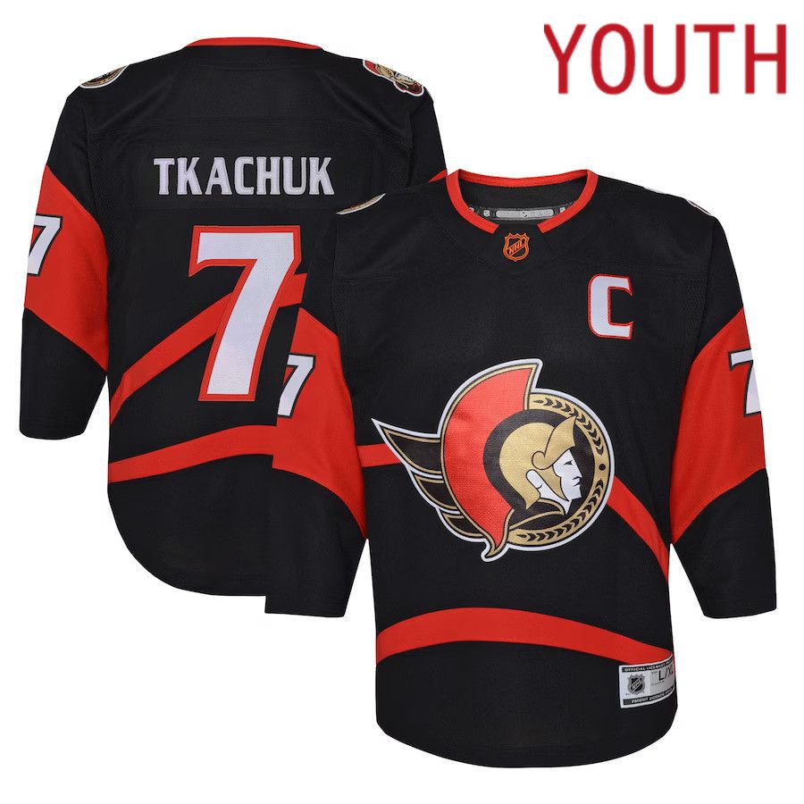 Youth Ottawa Senators 7 Brady Tkachuk Black Special Edition Premier Player NHL Jersey